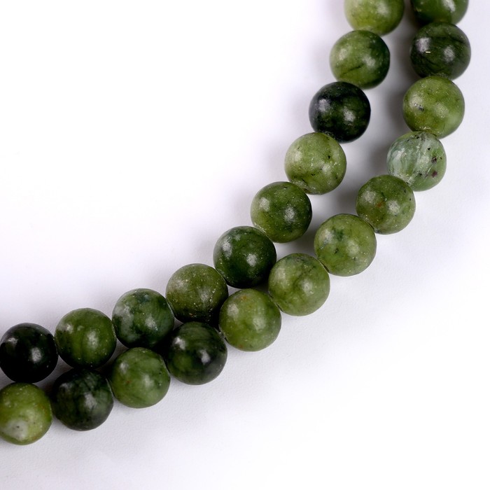 Бусины из натурального камня «Зелёный нефрит» набор 58 шт., размер 1 шт. —6 мм (9449675) - Купить по цене от 257.00 руб.